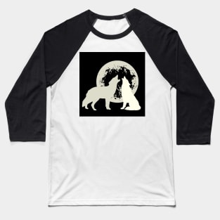 Howling wolves moonlit silhouette Baseball T-Shirt